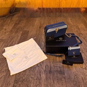 Versace Navy and Gold Accessory Collection